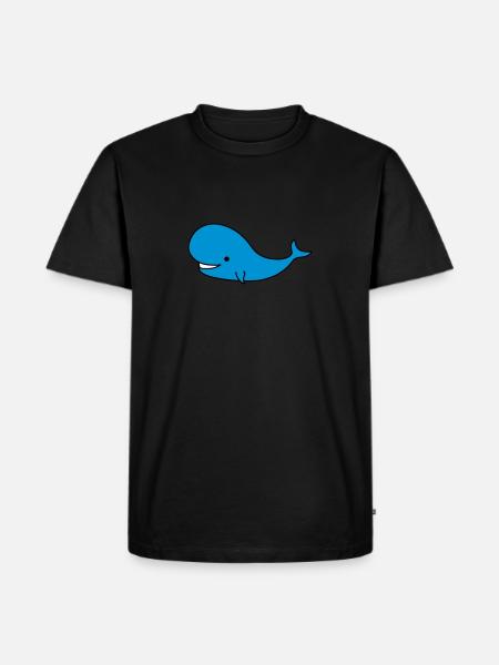 Whale - Männer Premium Bio T-Shirt - Schwarz