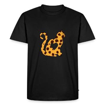Zebra cat heart silhouette cat lover noir - T-shirt Premium bio Homme - noir - Devant - Nico (187cm)