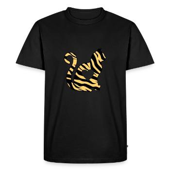 Tiger Print Life without cat is useless cats - Men's Premium Organic T-Shirt - black - Front - Nico (187cm)