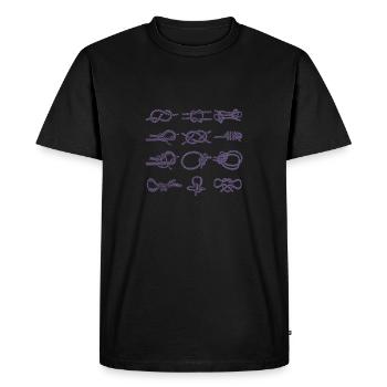 Collection de nœuds à voile - Palstek, Schotstek, - T-shirt Premium bio Homme - noir - Devant - Nico (187cm)