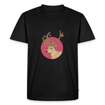 Rennes à Noël - T-shirt Premium bio Homme - noir - Devant - Nico (187cm)
