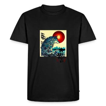 Wolf - Men's Premium Organic T-Shirt - black - Front - Nico (187cm)