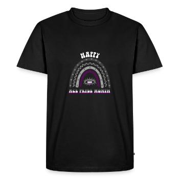 Boho Rainbow Happy Ace Pride Month Asexual - Men's Premium Organic T-Shirt - black - Front - Nico (187cm)