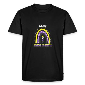 Happy Pride Month Nonbinary Boho Rainbow - Men's Premium Organic T-Shirt - black - Front - Nico (187cm)