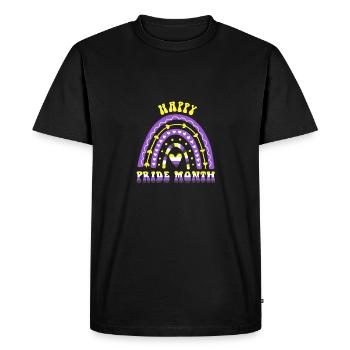 Happy Pride Month Nonbinary Rainbow - Men's Premium Organic T-Shirt - black - Front - Nico (187cm)
