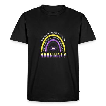 Boho Rainbow Non binaire - T-shirt Premium bio Homme - noir - Devant - Nico (187cm)