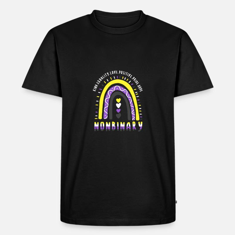 Nonbinary Boho Regenbogen - Männer Premium Bio T-Shirt - Schwarz