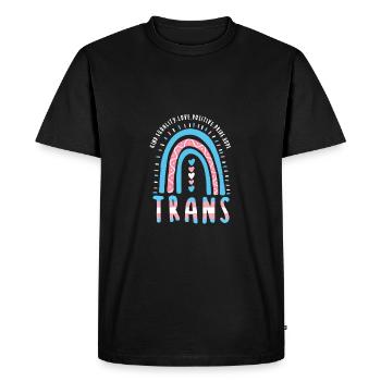 Transgenre disant Trans Boho Rainbow - T-shirt Premium bio Homme - noir - Devant - Nico (187cm)