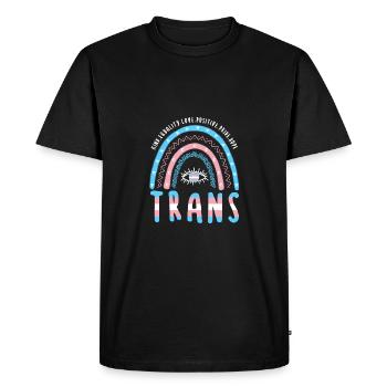 Transgenre Boho Rainbow Trans - T-shirt Premium bio Homme - noir - Devant - Nico (187cm)