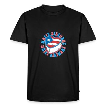 Happy Birthday Cake Puerto Rico Birthday - Men's Premium Organic T-Shirt - black - Front - Nico (187cm)