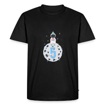 Fête d’anniversaire de l’espace du 5ème anniversaire - T-shirt Premium bio Homme - noir - Devant - Nico (187cm)