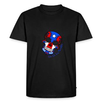 Sugar Skull Proud Puerto Rican - Men's Premium Organic T-Shirt - black - Front - Nico (187cm)