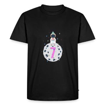 Fête d’anniversaire de l’espace du 7ème anniversaire - T-shirt Premium bio Homme - noir - Devant - Nico (187cm)