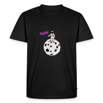 Astronaute bisexuel sur la lune Drapeau Bi Pride - T-shirt Premium bio Homme - noir - Devant - Nico (187cm)