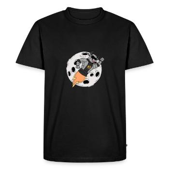 Investisseur Bull Bitcoin Moon Stock Market Trader - T-shirt Premium bio Homme - noir - Devant - Nico (187cm)