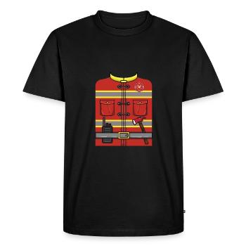 Costume d’Halloween de pompier - T-shirt Premium bio Homme - noir - Devant - Nico (187cm)