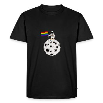 Astronaute gay LGBT Gay Pride Drapeau - T-shirt Premium bio Homme - noir - Devant - Nico (187cm)