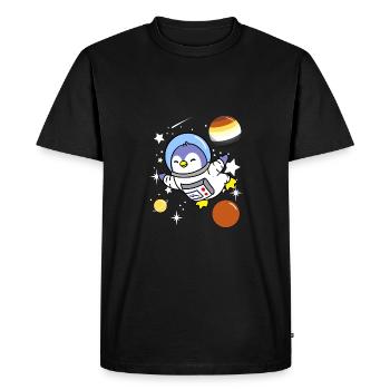 Penguin Astronaute Gay Bear Pride - T-shirt Premium bio Homme - noir - Devant - Nico (187cm)