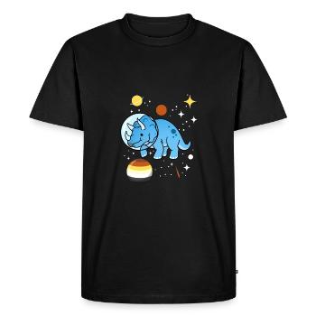 Triceratops Astronaute Gay Bear Pride - T-shirt Premium bio Homme - noir - Devant - Nico (187cm)