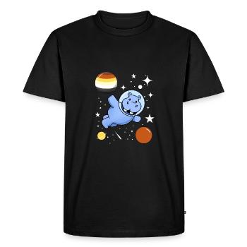 Hippo Astronaute Gay Bear Pride - T-shirt Premium bio Homme - noir - Devant - Nico (187cm)