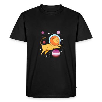 Lion Astronaut Gay Bear Pride - Men's Premium Organic T-Shirt - black - Front - Nico (187cm)