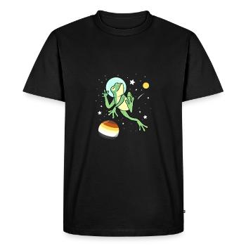 Frog Astronaute Gay Bear Pride - T-shirt Premium bio Homme - noir - Devant - Nico (187cm)