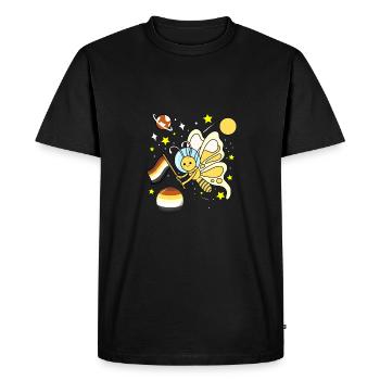 Butterfly Astronaute Gay Bear Pride - T-shirt Premium bio Homme - noir - Devant - Nico (187cm)
