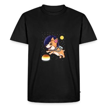 Corgi Astronaut Gay Bear Pride - Men's Premium Organic T-Shirt - black - Front - Nico (187cm)