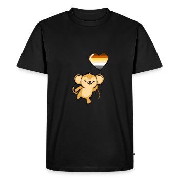 Monkey Heart Balloon Gay Bear - T-shirt Premium bio Homme - noir - Devant - Nico (187cm)