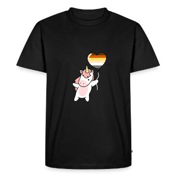 Licorne Coeur Ballon Gay Ours - T-shirt Premium bio Homme - noir - Devant - Nico (187cm)