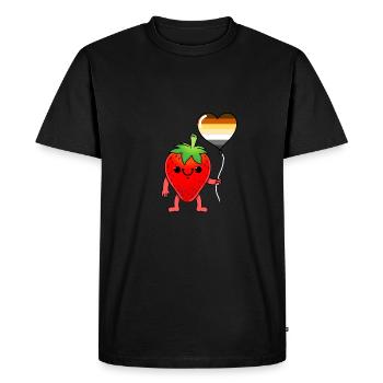 Strawberry Heart Balloon Gay Bear - T-shirt Premium bio Homme - noir - Devant - Nico (187cm)