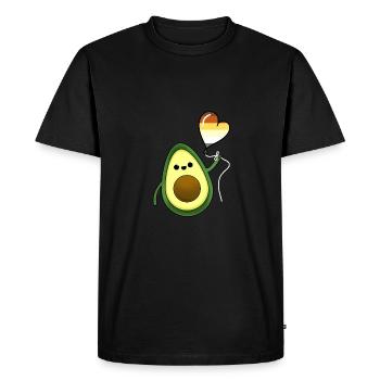 Avocado Heart Balloon Gay Bear Pride - T-shirt Premium bio Homme - noir - Devant - Nico (187cm)