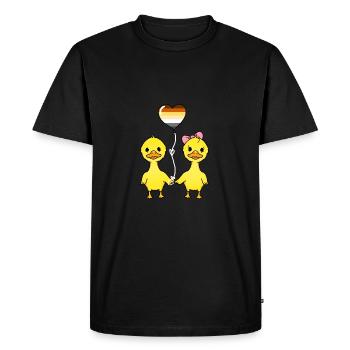 Duck Couple Gay Bear Pride - Men's Premium Organic T-Shirt - black - Front - Nico (187cm)