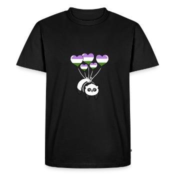 Panda Genderqueer Pride - Men's Premium Organic T-Shirt - black - Front - Nico (187cm)