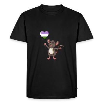 Mouse Heart Balloon Genderqueer Pride - Men's Premium Organic T-Shirt - black - Front - Nico (187cm)