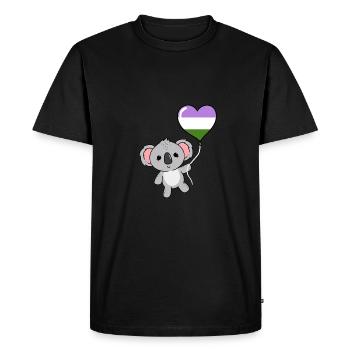 Koala Heart Balloon Genderqueer Pride - Men's Premium Organic T-Shirt - black - Front - Nico (187cm)