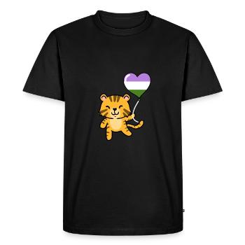 Tiger Heart Balloon Genderqueer Pride - Men's Premium Organic T-Shirt - black - Front - Nico (187cm)
