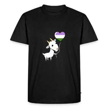 Goat Heart Balloon Genderqueer Pride - Men's Premium Organic T-Shirt - black - Front - Nico (187cm)