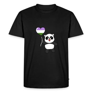Panda Genderqueer Pride Heart Ballon - T-shirt Premium bio Homme - noir - Devant - Nico (187cm)