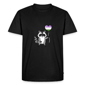 Raccoon Heart Balloon Genderqueer Pride - Men's Premium Organic T-Shirt - black - Front - Nico (187cm)