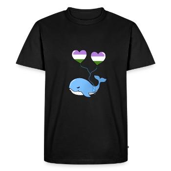 Ballon Whale Heart Genderqueer - T-shirt Premium bio Homme - noir - Devant - Nico (187cm)