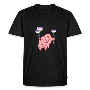 Tardigrade Balloon Genderqueer Pride - Men's Premium Organic T-Shirt - black - Front - Nico (187cm)