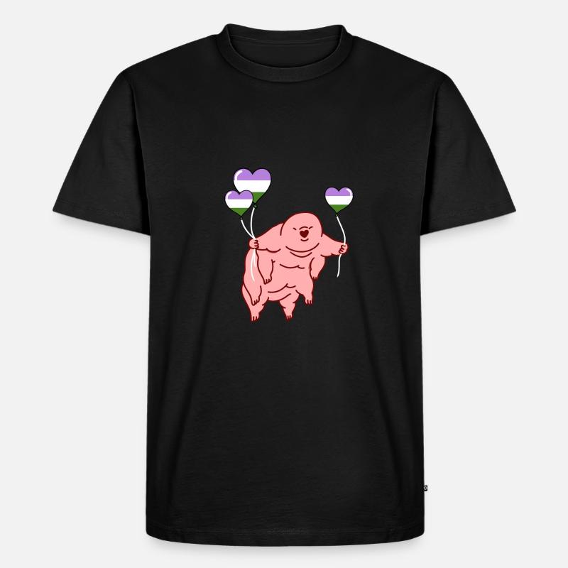 Bärtierchen Ballon Genderqueer Pride - Männer Premium Bio T-Shirt - Schwarz