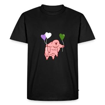 Tardigrade Heart Balloon Genderqueer Pride - Men's Premium Organic T-Shirt - black - Front - Nico (187cm)