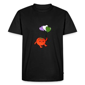 Tomato Heart Balloon Genderqueer Pride - Men's Premium Organic T-Shirt - black - Front - Nico (187cm)