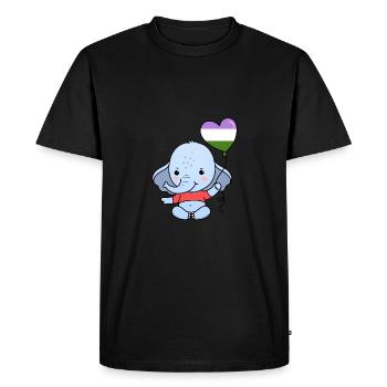 Elephant Heart Balloon Genderqueer Pride - T-shirt Premium bio Homme - noir - Devant - Nico (187cm)