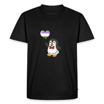 Penguin Heart Balloon Genderqueer Pride - Men's Premium Organic T-Shirt - black - Front - Nico (187cm)