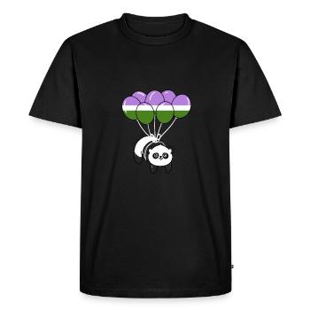 Panda Balloon Genderqueer Pride - Men's Premium Organic T-Shirt - black - Front - Nico (187cm)