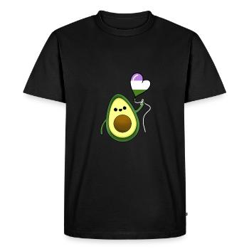 Avocado Heart Balloon Genderqueer Pride - Men's Premium Organic T-Shirt - black - Front - Nico (187cm)