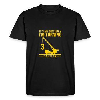 Chantier de la fête d’anniversaire des enfants - T-shirt Premium bio Homme - noir - Devant - Nico (187cm)